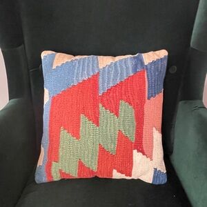 Handmade Turkish Kilim Rug Throw Pillow